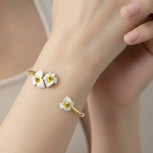 Kate Spade New York Precious Pansy Enamel Cuff.